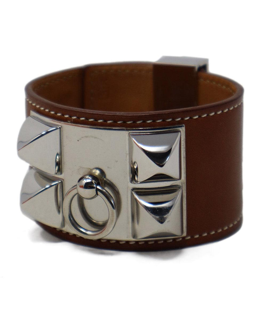 Hermes Brown Leather Collier de Chien Bracelet - Michael's Consignment NYC