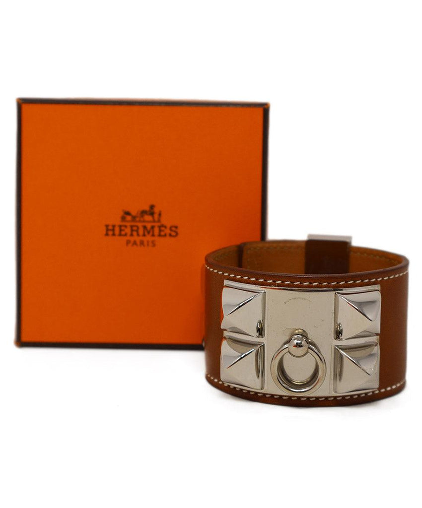 Hermes Brown Leather Collier de Chien Bracelet - Michael's Consignment NYC