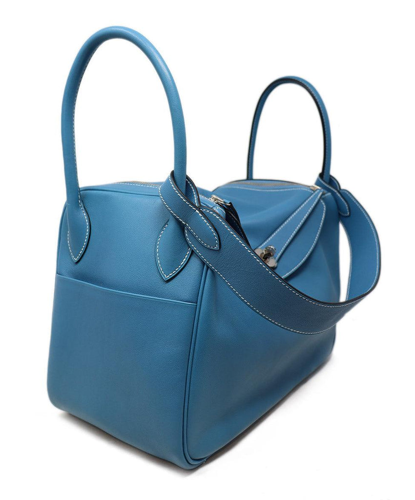 Hermes Light Blue Leather Lindy Bag - Michael's Consignment NYC
