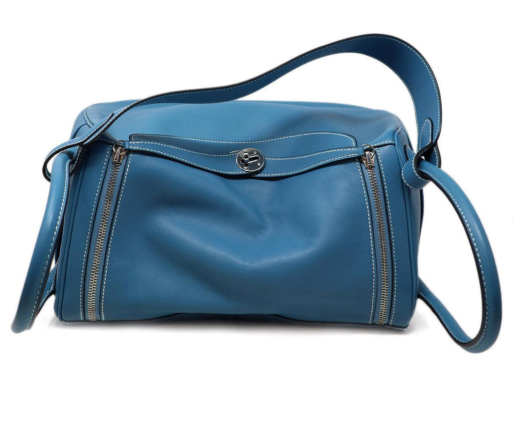 Hermes Light Blue Leather Lindy Bag - Michael's Consignment NYC