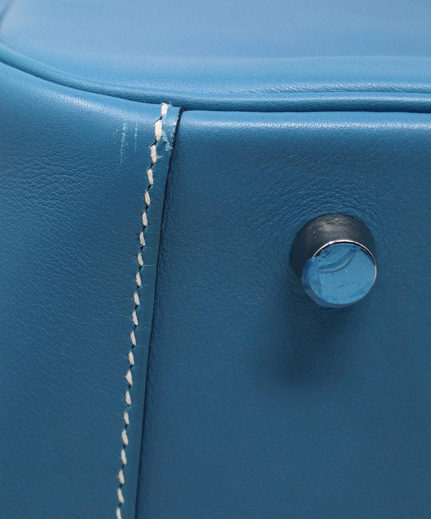 Hermes Light Blue Leather Lindy Bag - Michael's Consignment NYC