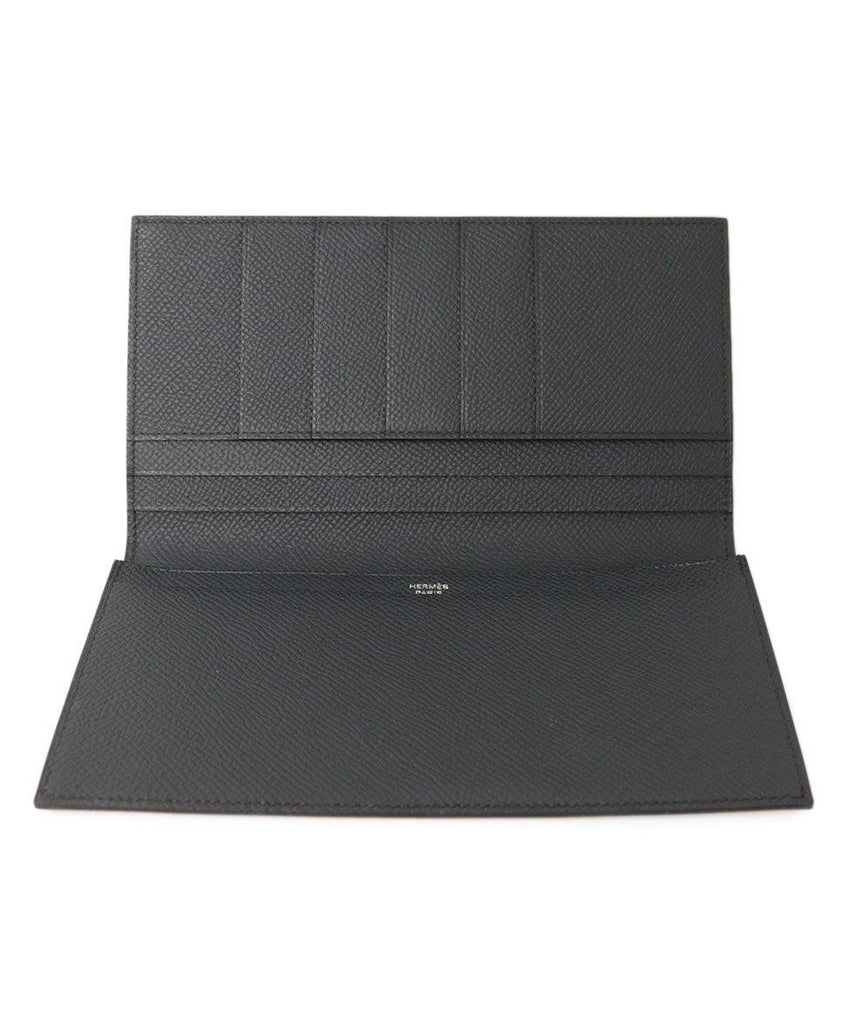 Hermes Navy Leather Wallet - Michael's Consignment NYC