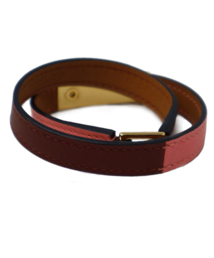 Hermes Pink & Burgundy Collier de Chien Leather Bracelet - Michael's Consignment NYC