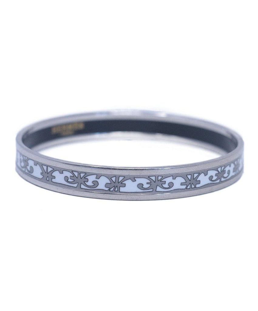 Hermes Silver 65 Small Narrow Grand Apparat Bangle - Michael's Consignment NYC