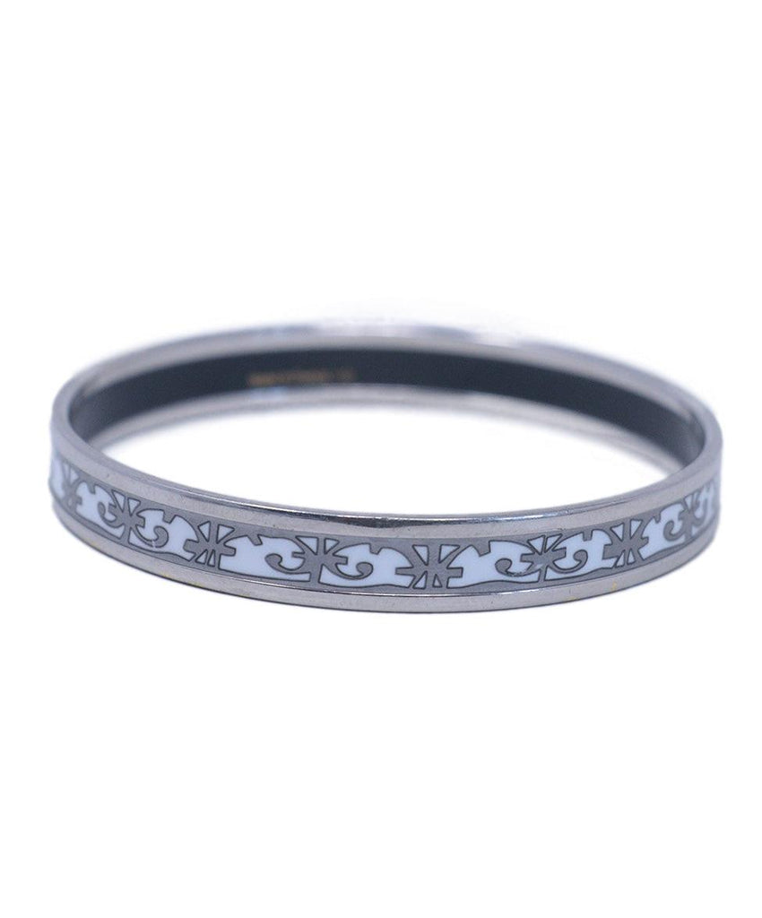 Hermes Silver 65 Small Narrow Grand Apparat Bangle - Michael's Consignment NYC