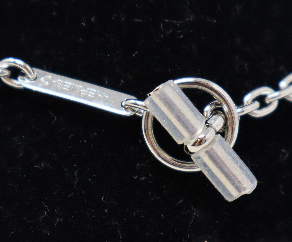Hermes Silver & Black Pendant Necklace - Michael's Consignment NYC