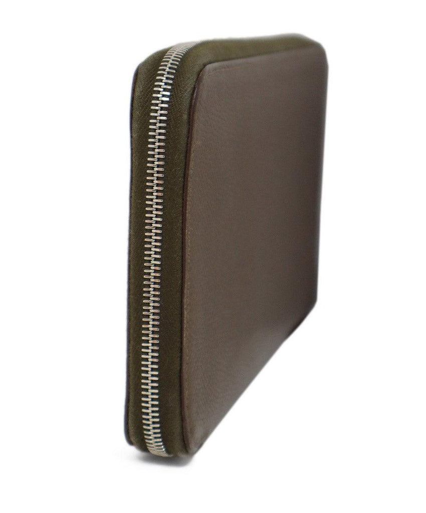 Hermes Taupe Leather Zip Around Wallet - Michael's Consignment NYC