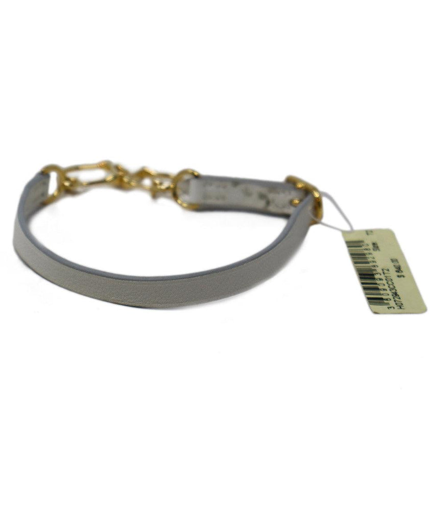 Hermes White Leather & Gold Bracelet - Michael's Consignment NYC