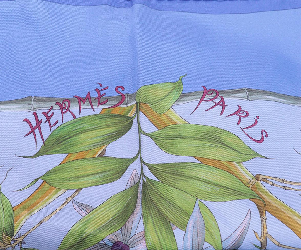 Hermes Blue & Lime Print Silk Scarf 6