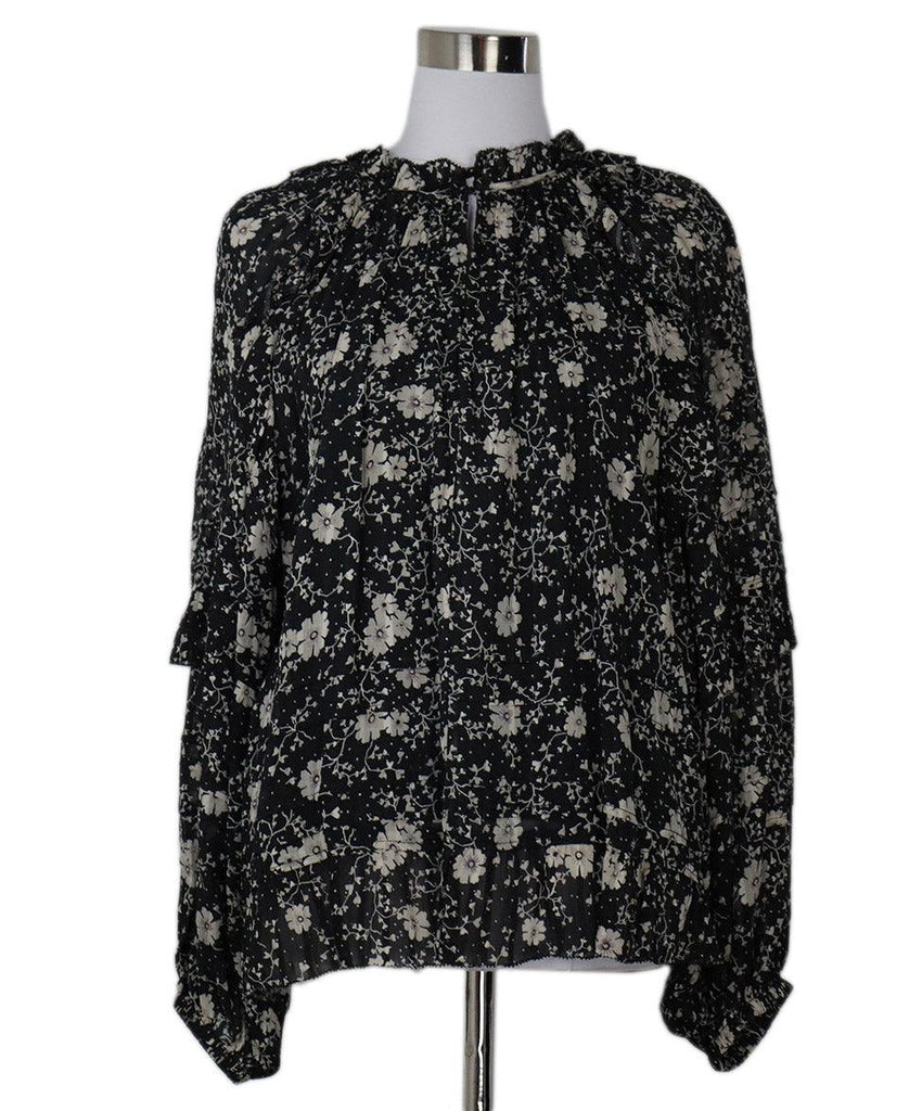 Isabel Marant B&W Floral Print Blouse sz 6 - Michael's Consignment NYC