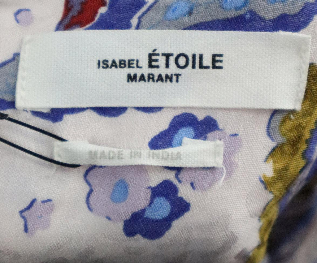 Isabel Marant White Blue & Red Floral Cotton Dress sz 2 - Michael's Consignment NYC