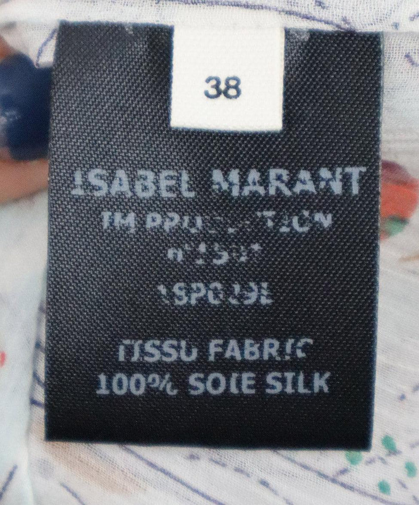 Isabel Marant White Print Silk Top sz 4 - Michael's Consignment NYC