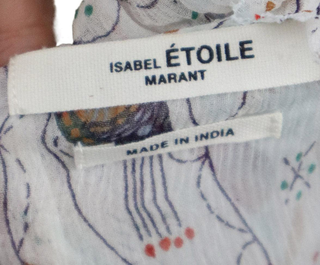 Isabel Marant White Print Silk Top sz 4 - Michael's Consignment NYC