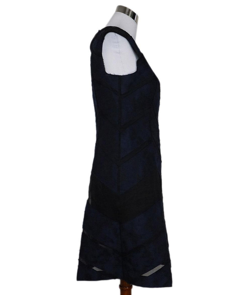 J. Mendel Blue & Black Wool Dress sz 8 - Michael's Consignment NYC