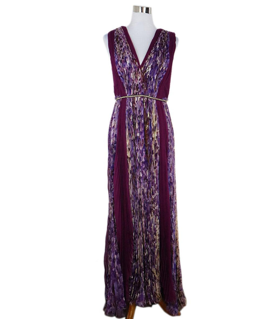 J. Mendel Purple Pleated Beaded Dress sz 8 - Michael's Consignment NYC