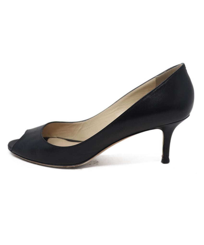 Jimmy Choo Black Leather Peep Toe Heels sz 8 - Michael's Consignment NYC