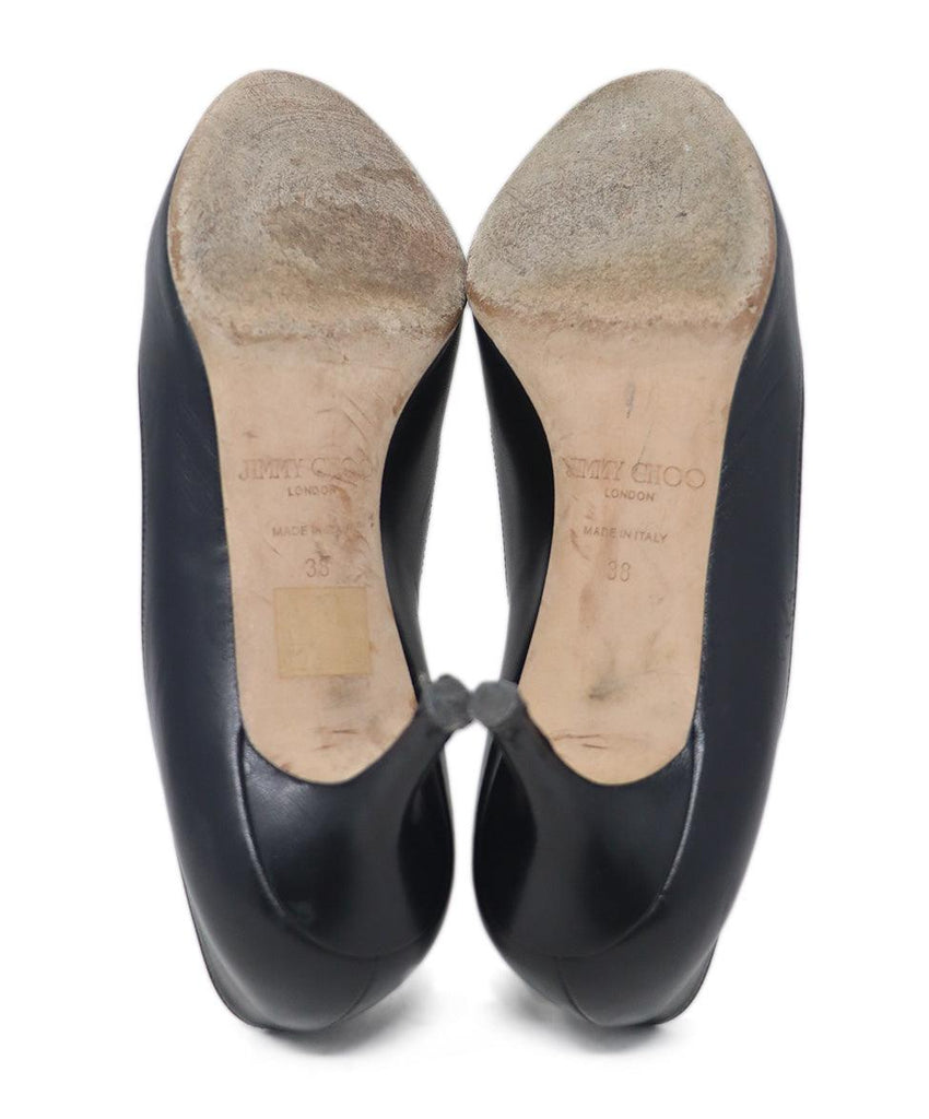 Jimmy Choo Black Leather Peep Toe Heels sz 8 - Michael's Consignment NYC