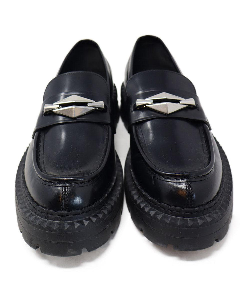 Jimmy Choo Black Leather Platform Loafers sz 9 - Michael's Consignment NYC