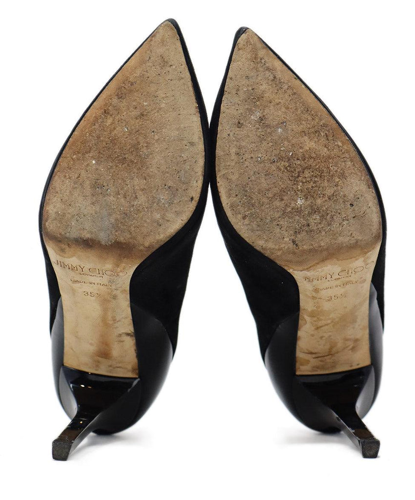 Jimmy Choo Black Suede & Patent Leather Heels sz 5.5 - Michael's Consignment NYC