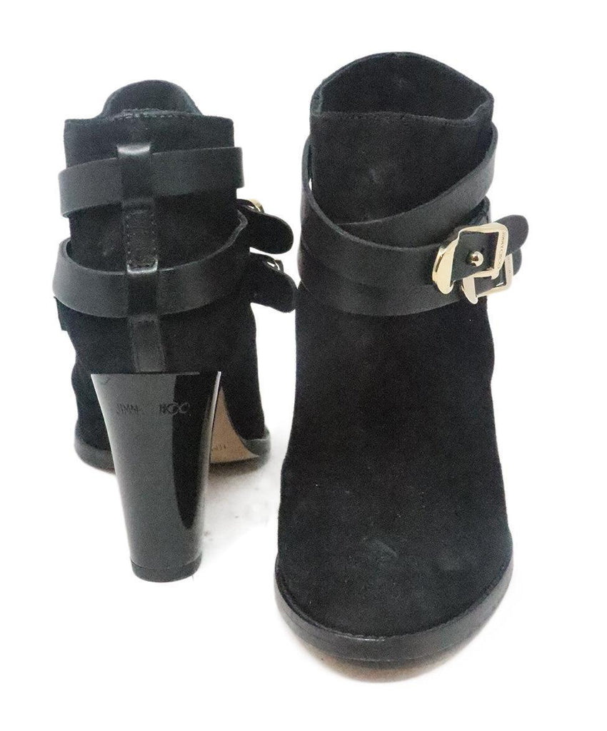 Jimmy Choo Black Suede Booties w/ Buckle Trim sz 7.5 - Michael's Consignment NYC