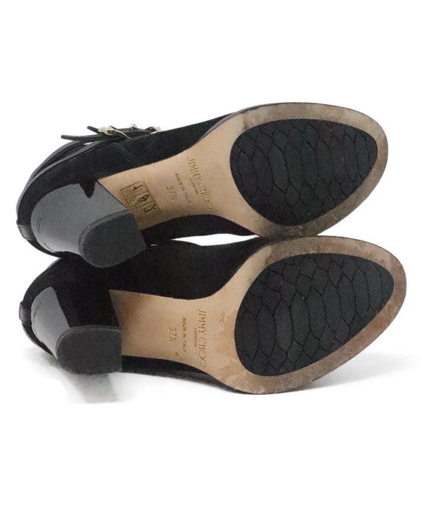 Jimmy Choo Black Suede Booties w/ Buckle Trim sz 7.5 - Michael's Consignment NYC