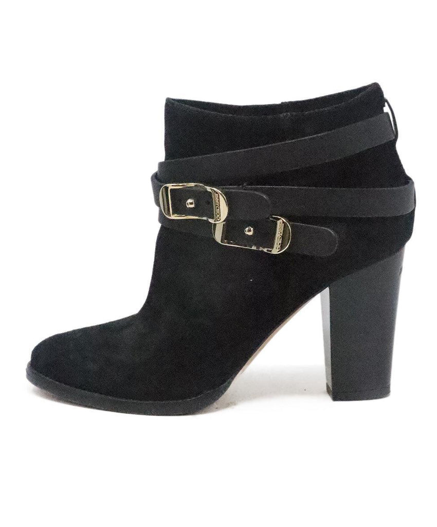 Jimmy Choo Black Suede Booties w/ Buckle Trim sz 7.5 - Michael's Consignment NYC