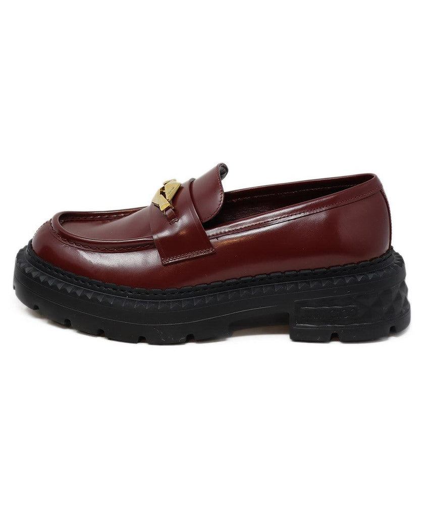 Jimmy Choo Burgundy Leather Platform Loafers sz 9 - Michael's Consignment NYC
