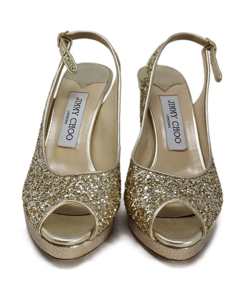 Jimmy Choo Gold Sequin Heels sz 6.5 - Michael's Consignment NYC