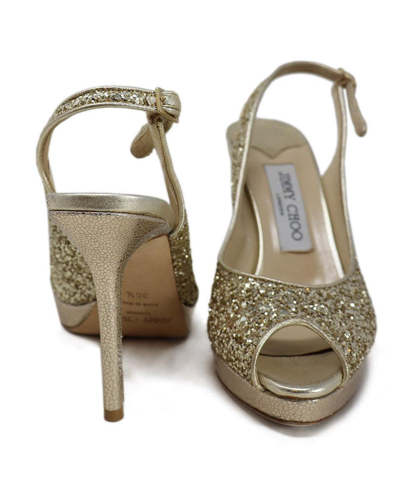 Jimmy Choo Gold Sequin Heels sz 6.5 - Michael's Consignment NYC