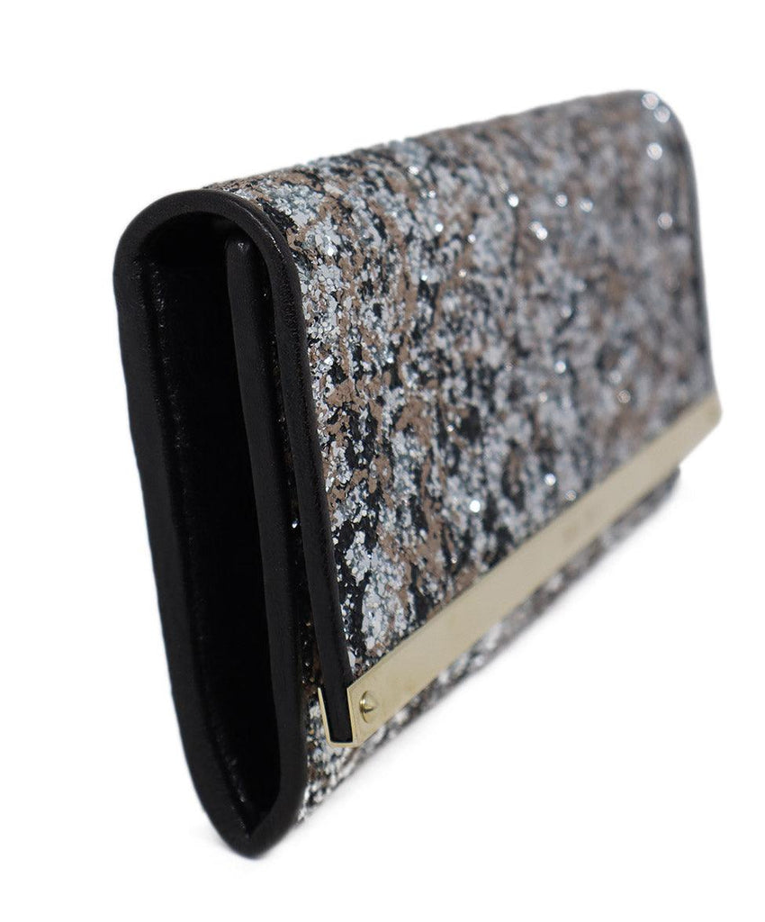 Jimmy Choo Metallic Glitter Clutch - Michael's Consignment NYC