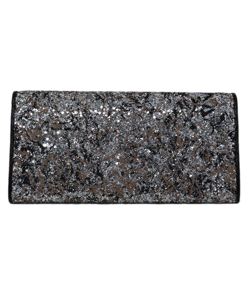 Jimmy Choo Metallic Glitter Clutch - Michael's Consignment NYC
