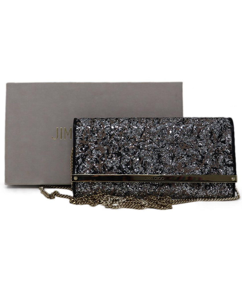 Jimmy Choo Metallic Glitter Clutch - Michael's Consignment NYC