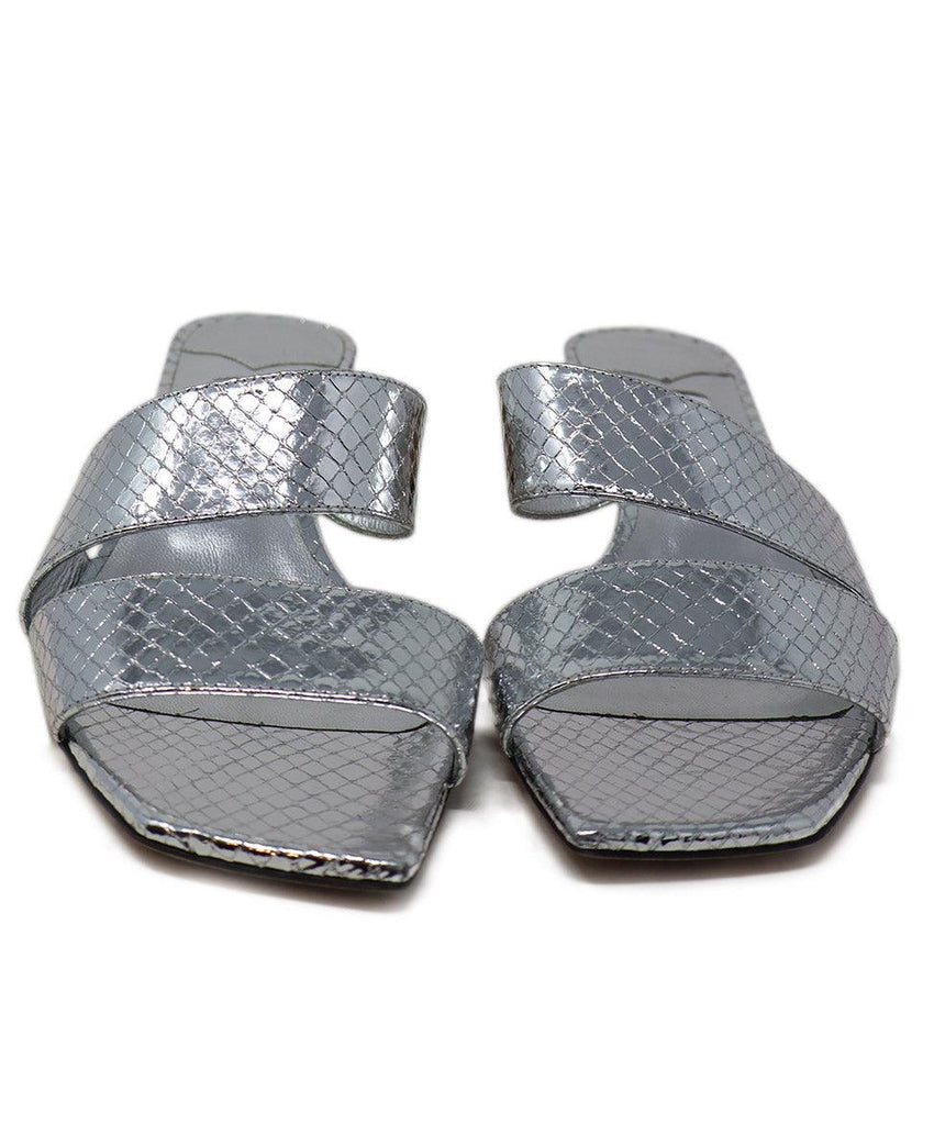 Jimmy Choo Metallic Silver Leather Sandals sz 8.5 - Michael's Consignment NYC
