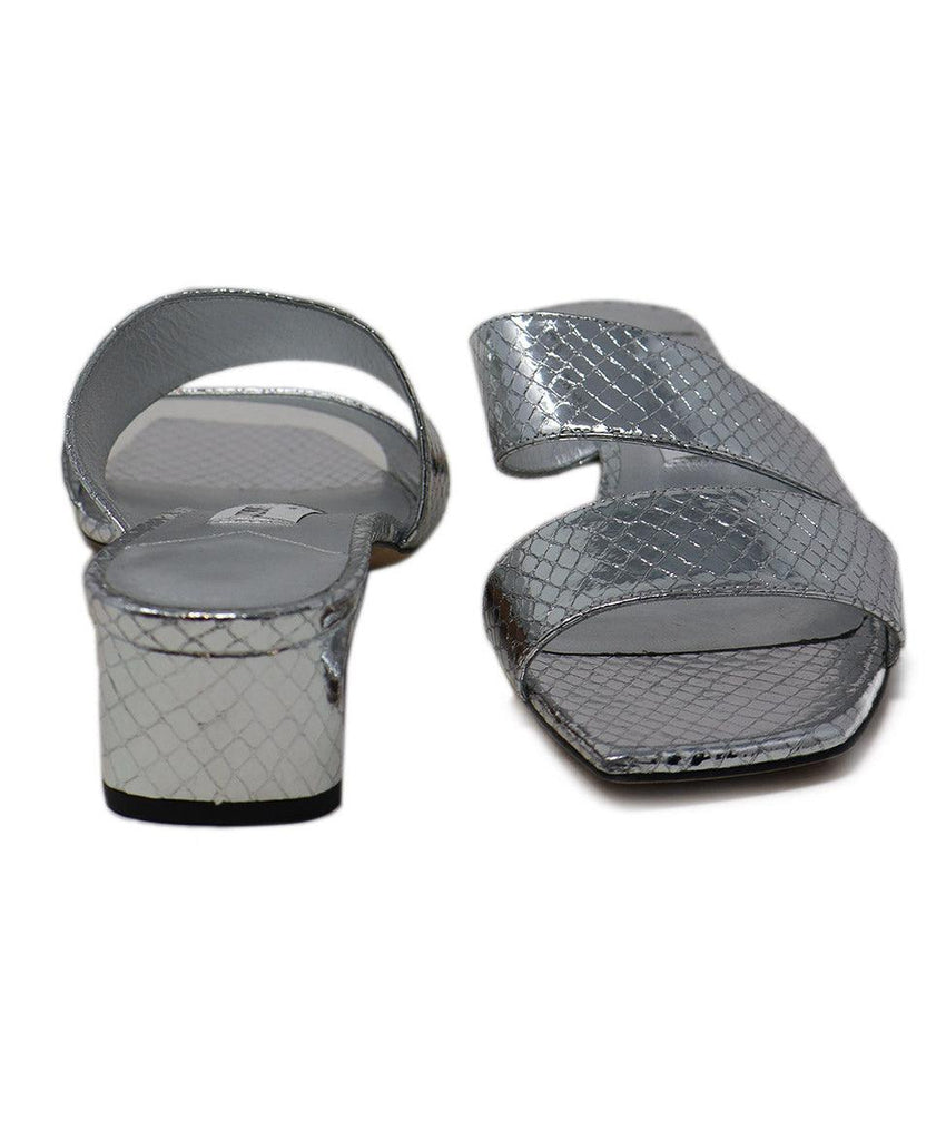 Jimmy Choo Metallic Silver Leather Sandals sz 8.5 - Michael's Consignment NYC