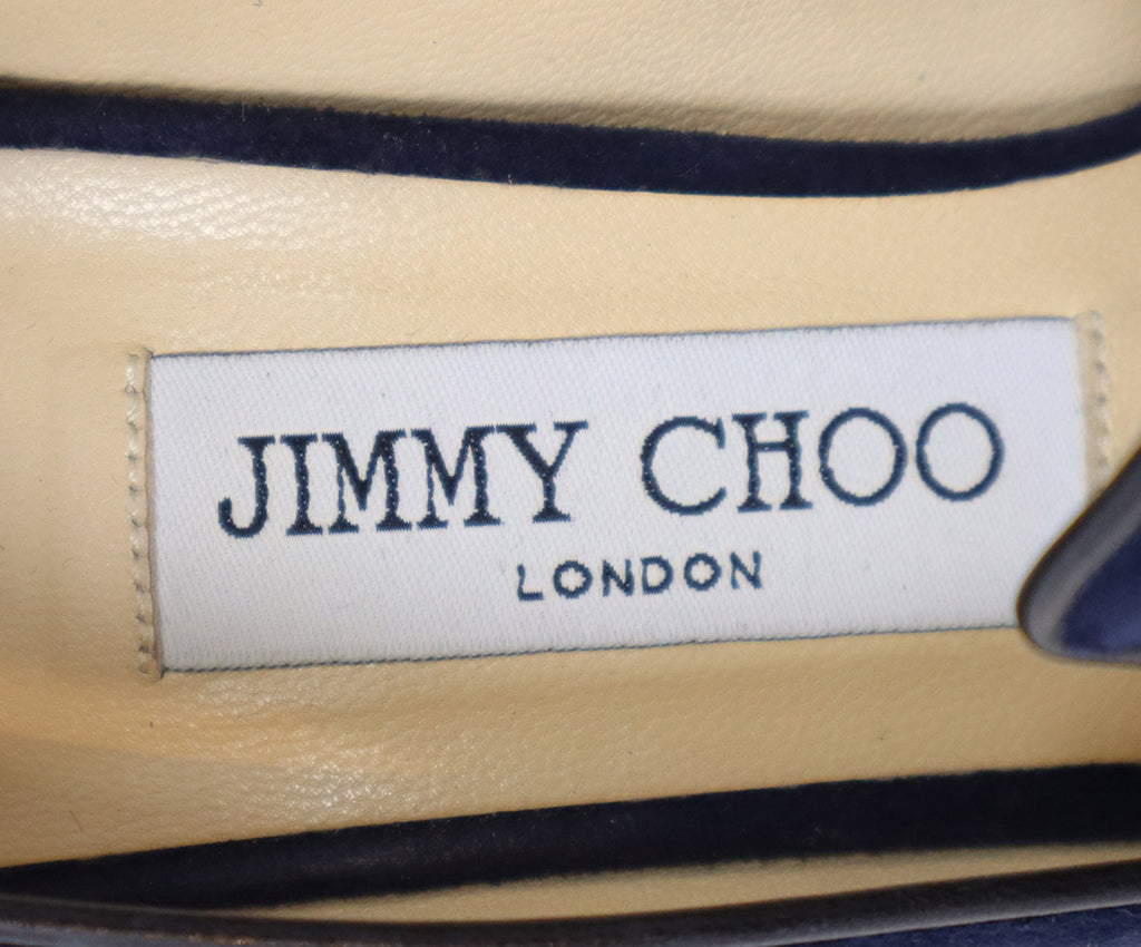 Jimmy Choo Navy Suede Heels sz 5.5 - Michael's Consignment NYC