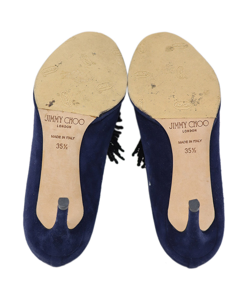 Jimmy Choo Navy Suede Heels sz 5.5 - Michael's Consignment NYC