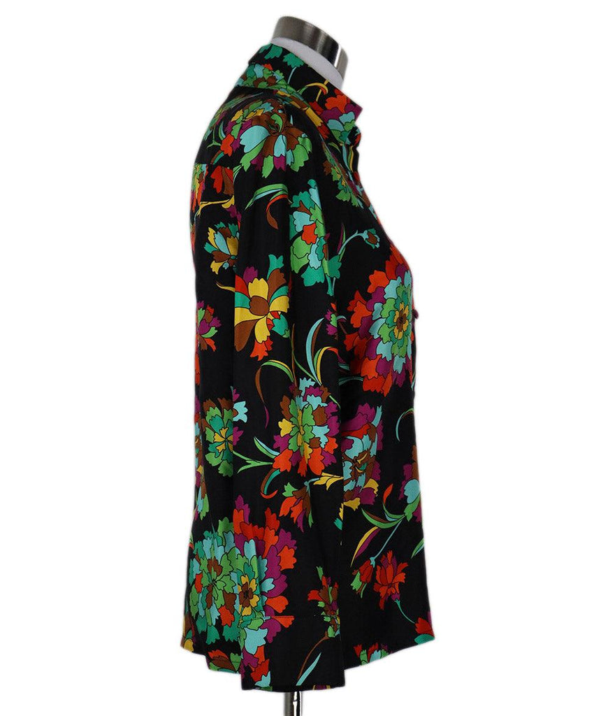 La Double J Floral Print Silk Blouse sz 4 - Michael's Consignment NYC