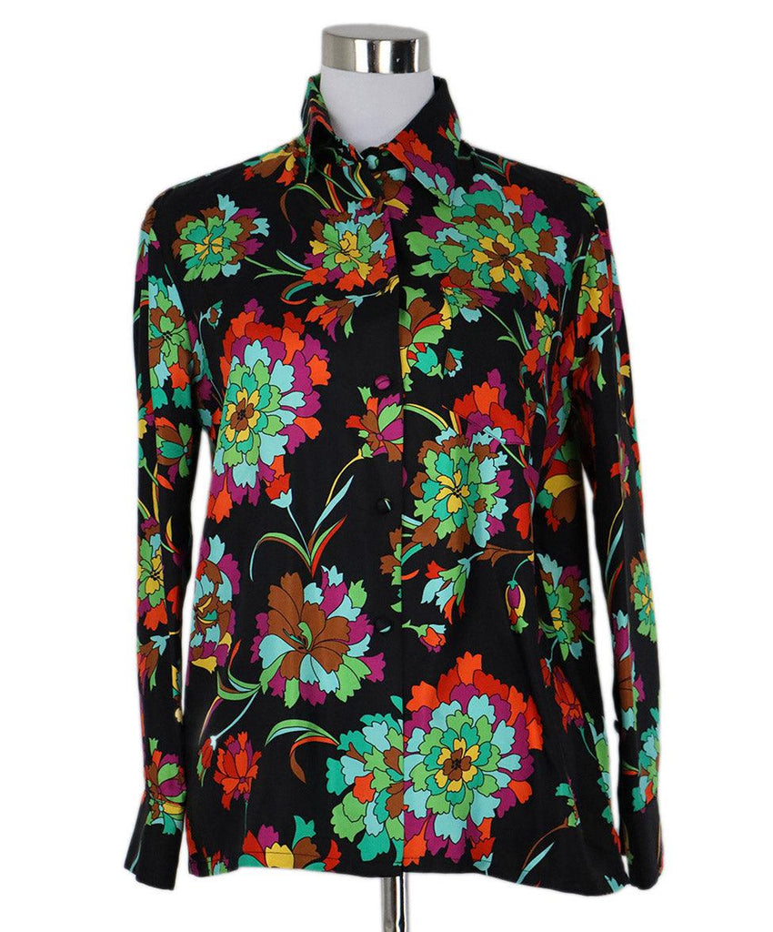 La Double J Floral Print Silk Blouse sz 4 - Michael's Consignment NYC