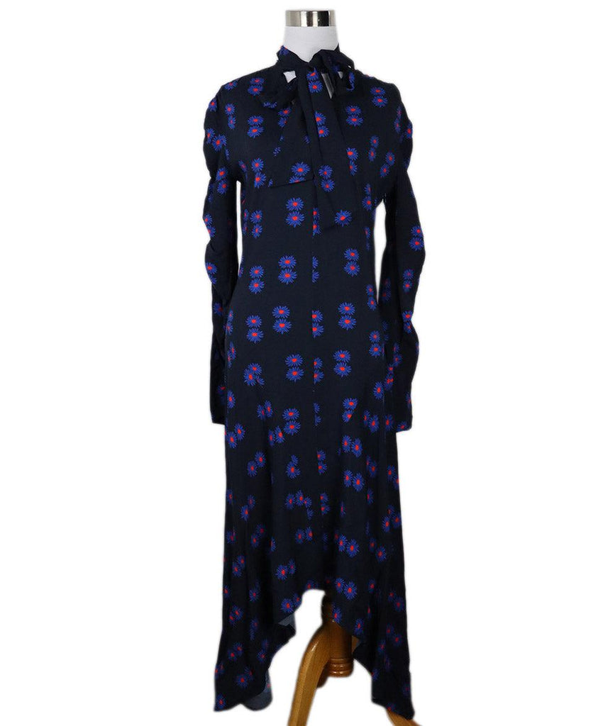 La Double J Navy & Red Floral Print Dress sz 2 - Michael's Consignment NYC