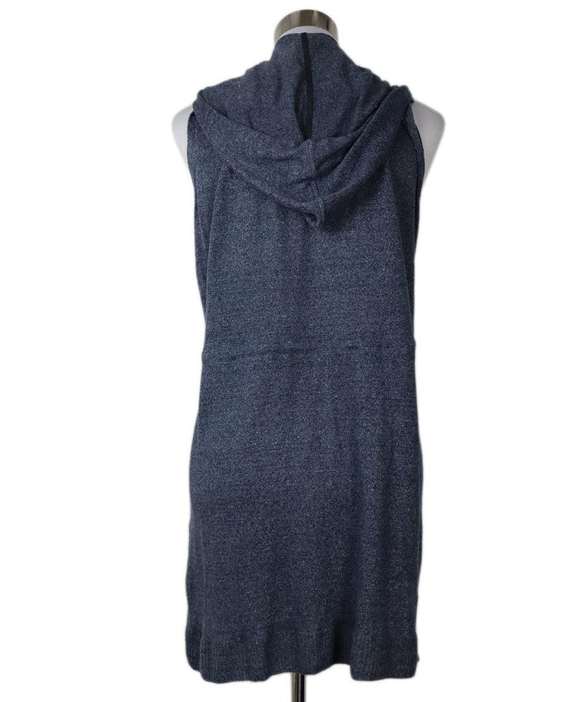Lafayette Blue Suede & Linen Vest sz 8 - Michael's Consignment NYC