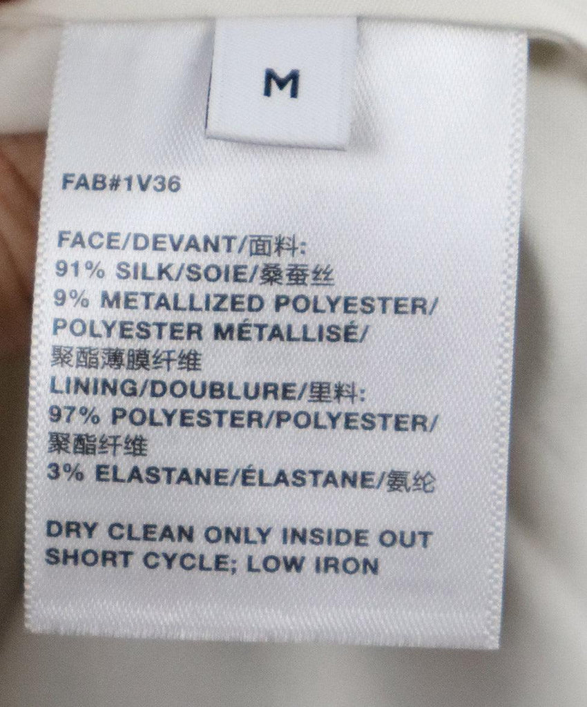 Lafayette Ivory Green & Rust Print Silk Lurex Dress sz 6 - Michael's Consignment NYC