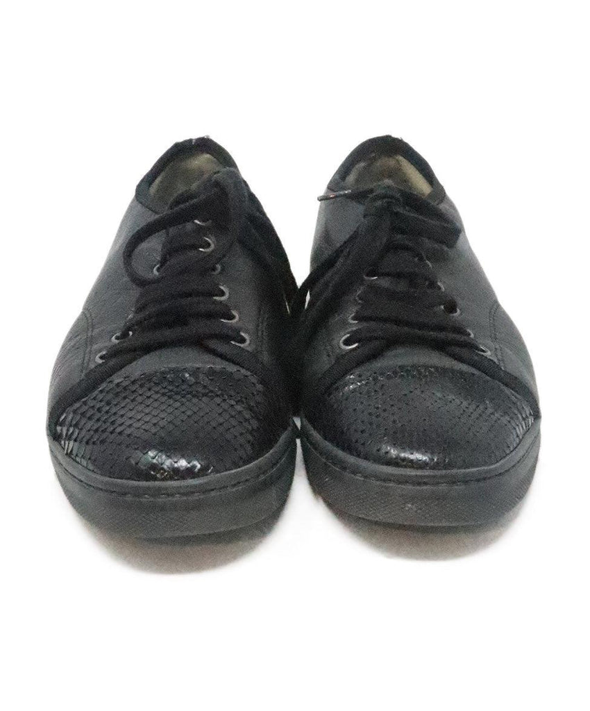 Lanvin Black Leather & Snakeskin Sneakers sz 8 - Michael's Consignment NYC