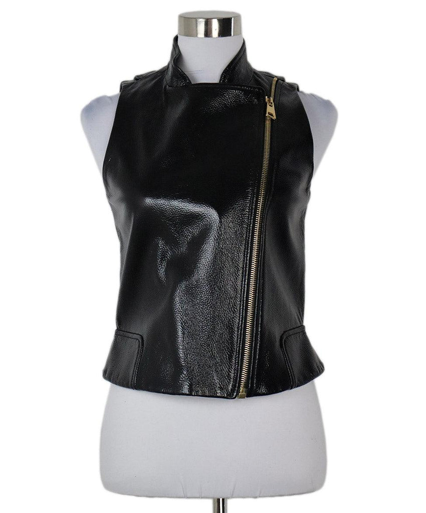 Lanvin Black Patent Leather Vest sz 4 - Michael's Consignment NYC