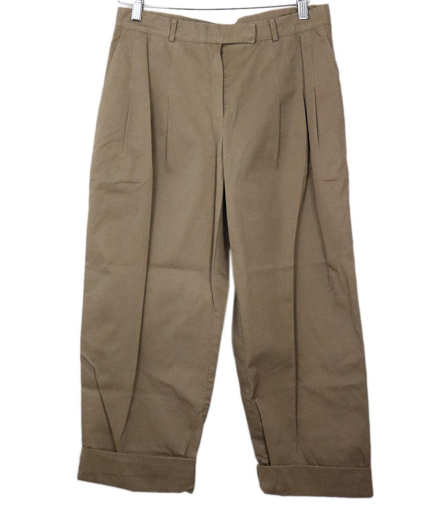 Lanvin Khaki Cotton Cropped Pants sz 6 - Michael's Consignment NYC
