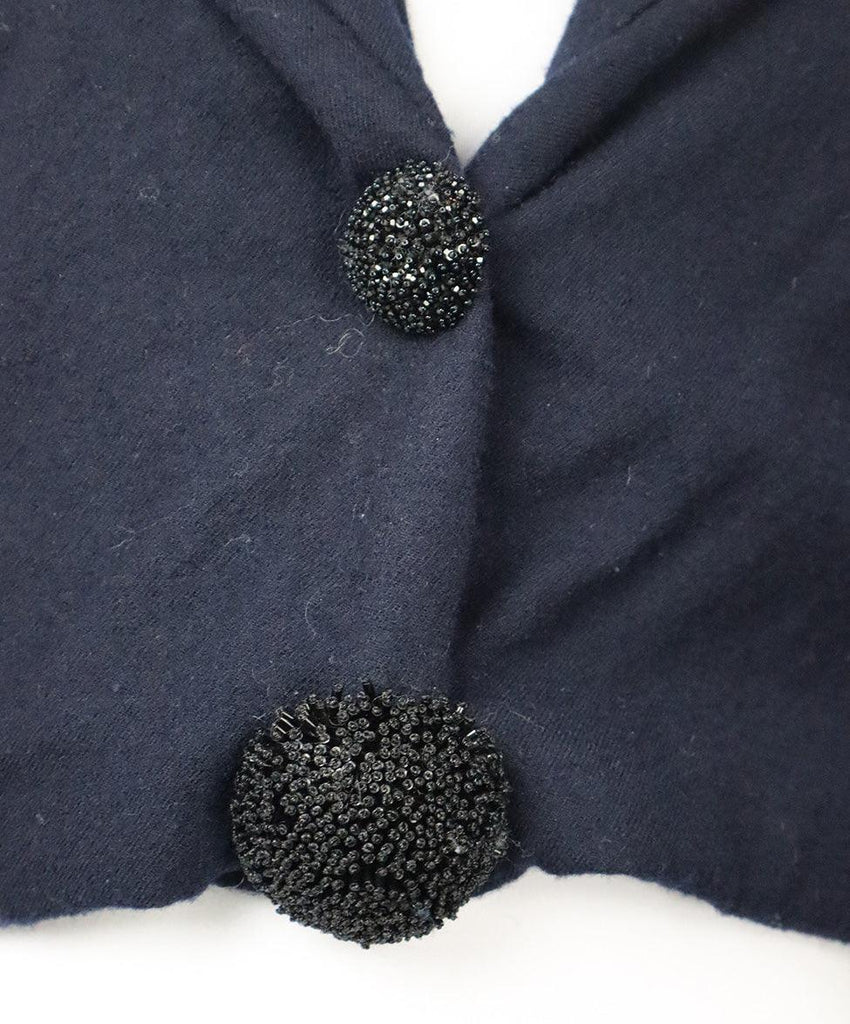 Lanvin Navy Wool Beaded Jacket sz 6 - Michael's Consignment NYC