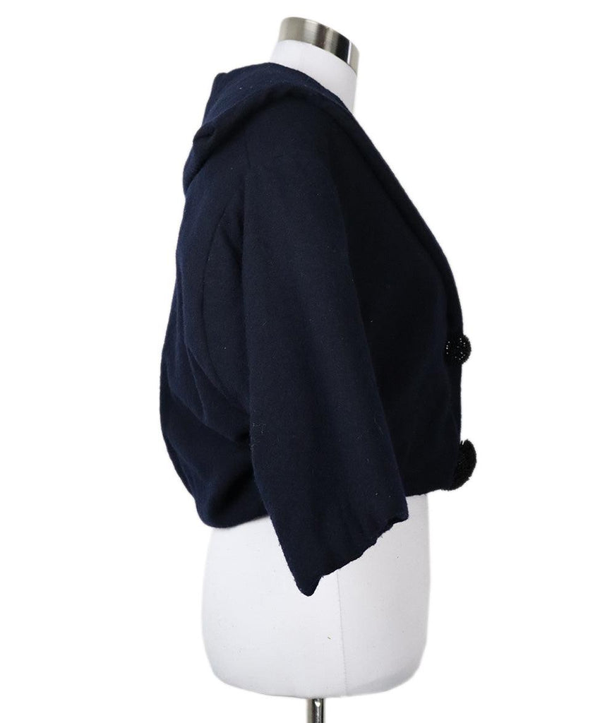 Lanvin Navy Wool Beaded Jacket sz 6 - Michael's Consignment NYC
