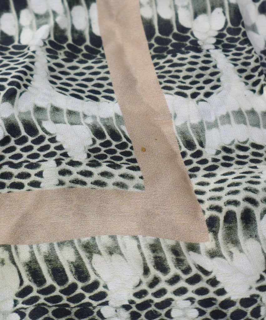 Lanvin Olive & Champagne Silk Scarf - Michael's Consignment NYC