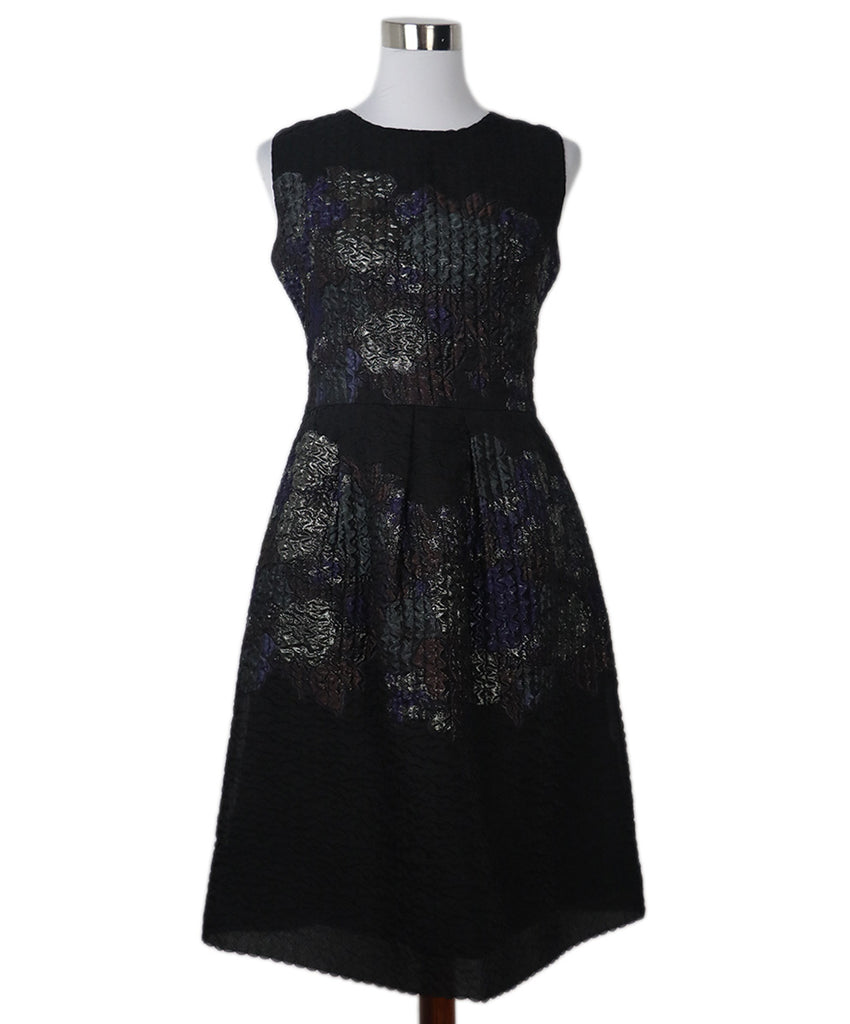 Lela Rose Black & Purple Silk Dress sz 8 - Michael's Consignment NYC