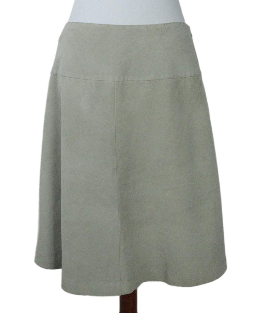 Les Copains Neutral Stitched Suede Skirt sz 8 - Michael's Consignment NYC