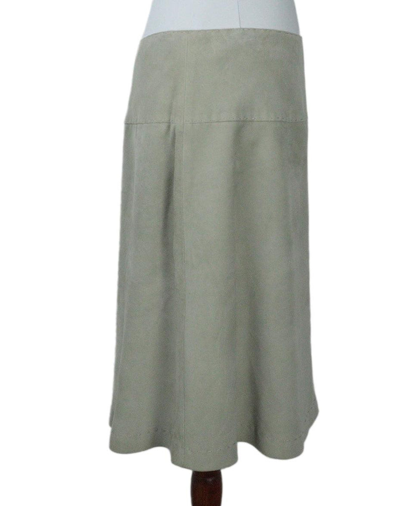 Les Copains Neutral Stitched Suede Skirt sz 8 - Michael's Consignment NYC